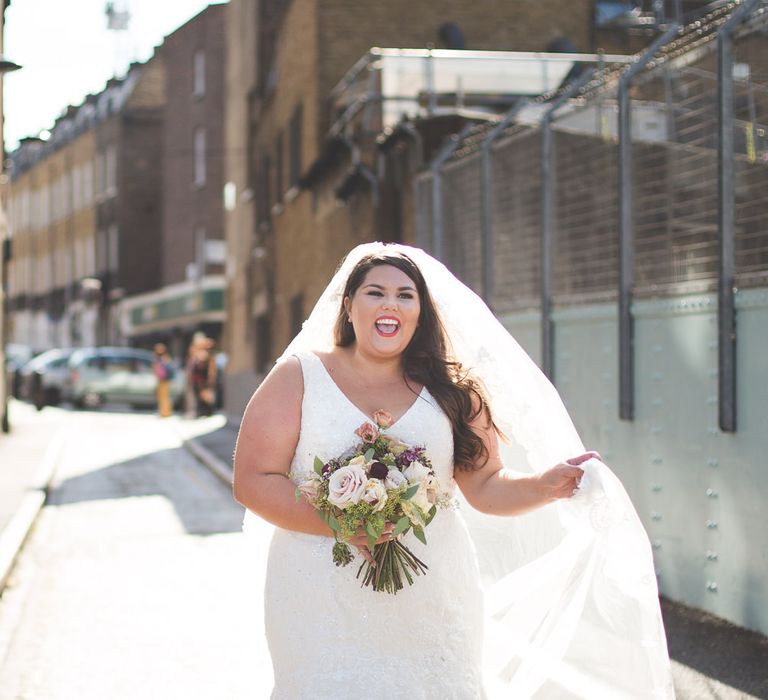 Bride in Lace Oleg Cassini Wedding Dress from Davids Bridal | Kirsty Mackenzie Photography | Insta Wedding Films