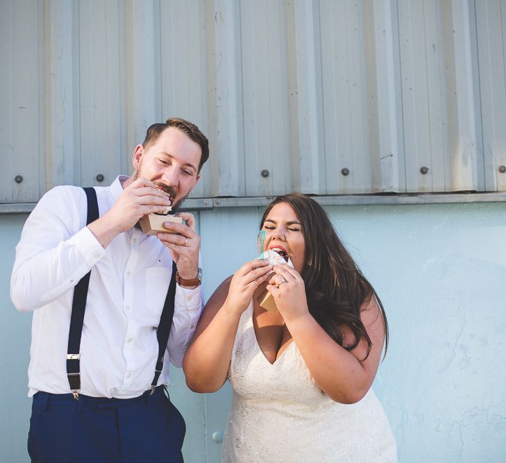 Bride & Groom with Milo & Hector's Ice Cream Sandwich| Kirsty Mackenzie Photography | Insta Wedding Films