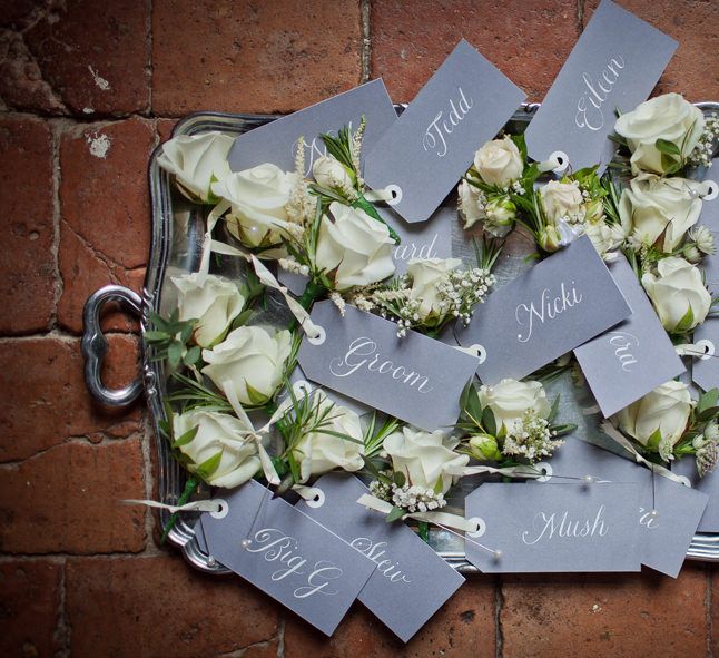 Wedding Name Cards. Calligraphy by Emily & Jo