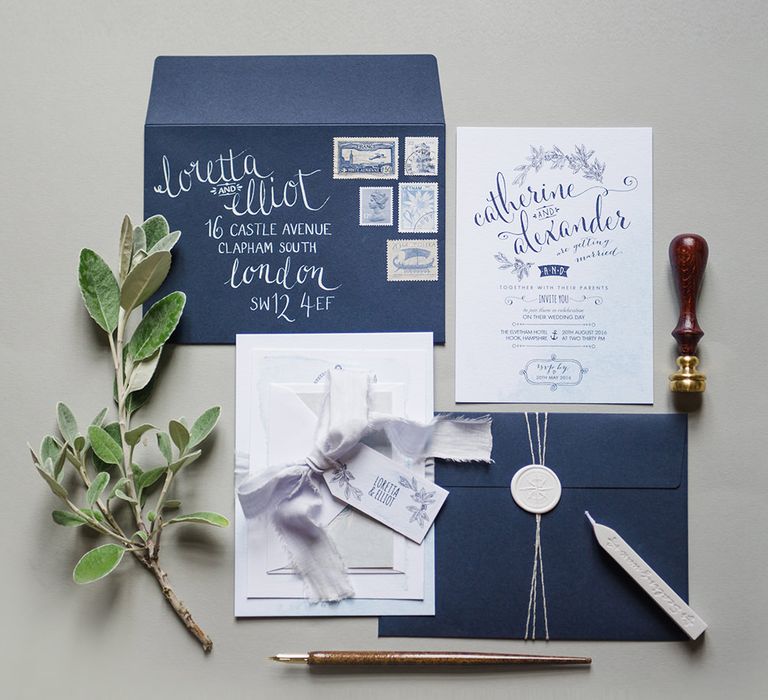 Wedding Stationery with Calligraphy by Paperknots