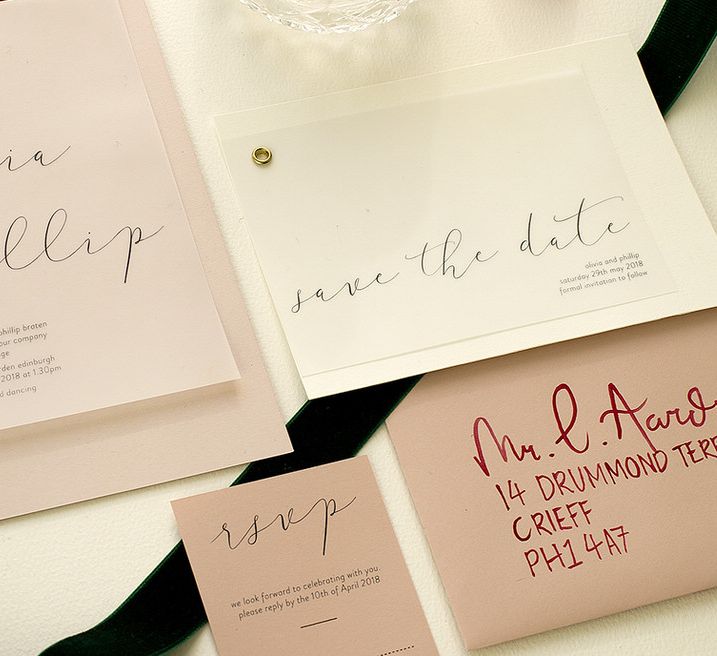 Wedding Stationery with Calligraphy by The Noteur