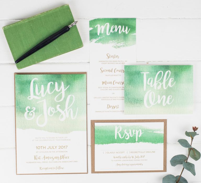 Wedding Stationery set. Brush Lettering by Russet & Gray