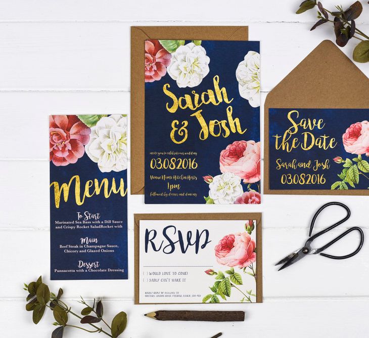 Wedding Stationery set. Brush Lettering by Russett & Gray