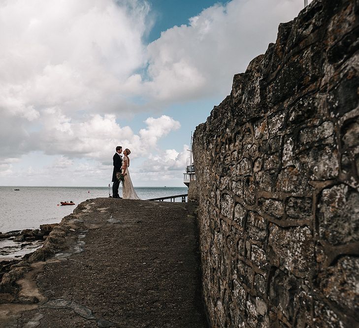 Bride & Groom Portraits by the sea