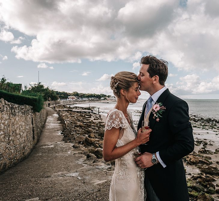 Bride & Groom Portraits by the sea