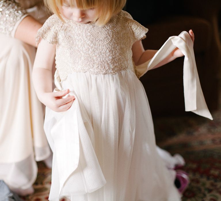 Adorable Cream Flower Girl Outfit