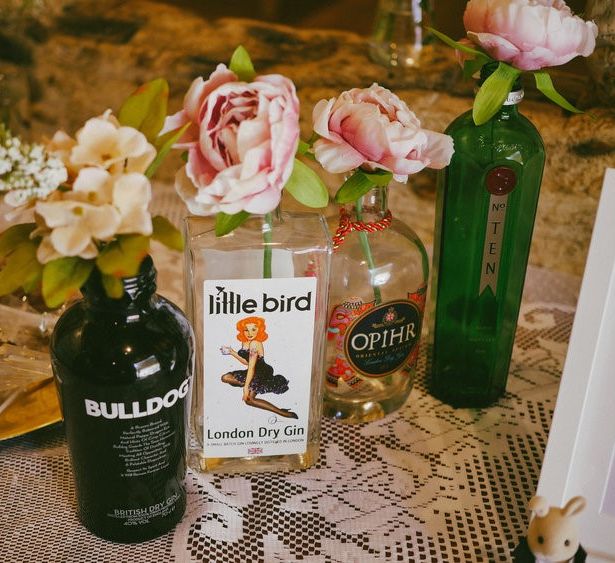 Gin Bottles Wedding Decor