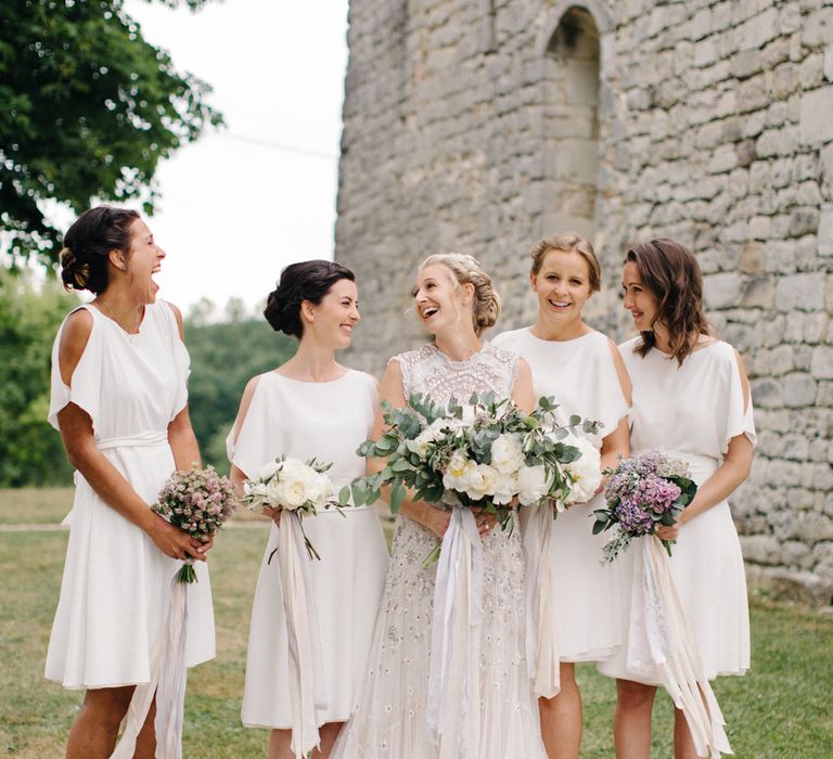 Bridesmaids In White Dresses From Reiss