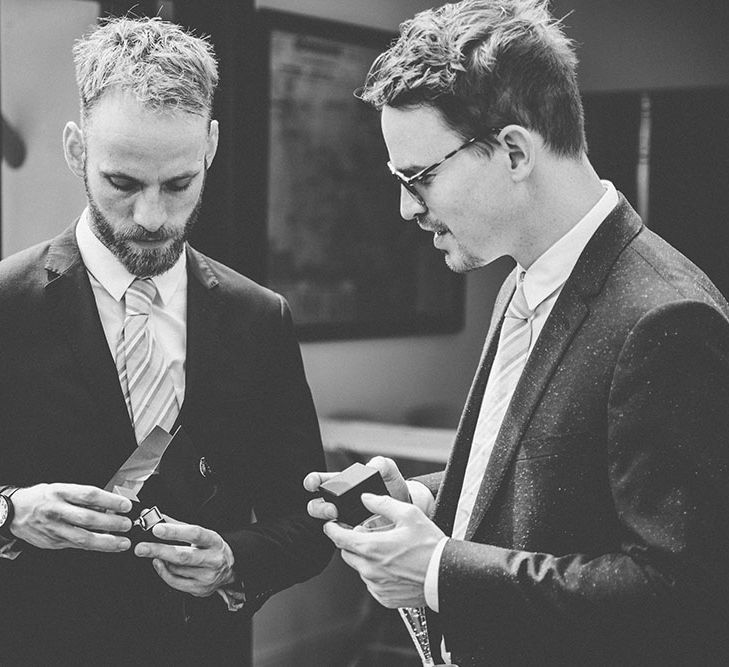 Groomsmen in Paul Smith Suits | Bright Coastal Wedding at East Quay Venue in Whitstable | Deborah Grace Photography