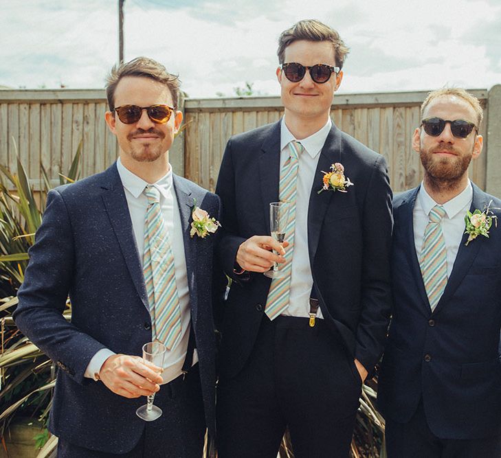 Groomsmen in Paul Smith Suits | Bright Coastal Wedding at East Quay Venue in Whitstable | Deborah Grace Photography