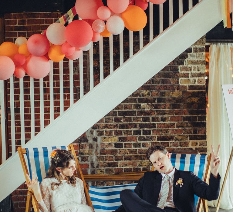 Bride in Elizabeth Avey Bridal Gown | Groom in Paul Smith Suit | Bright Coastal Wedding at East Quay Venue in Whitstable | Deborah Grace Photography