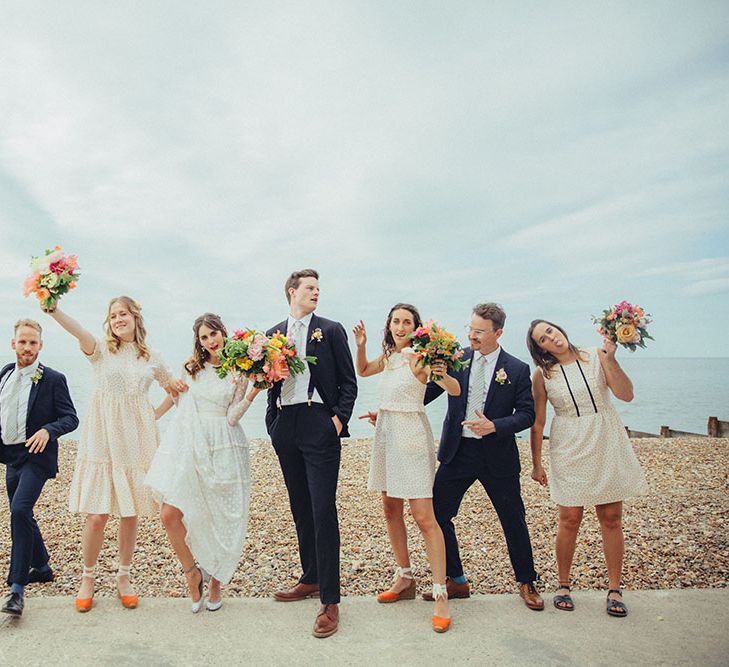 Wedding Party | Bright Coastal Wedding at East Quay Venue in Whitstable | Deborah Grace Photography