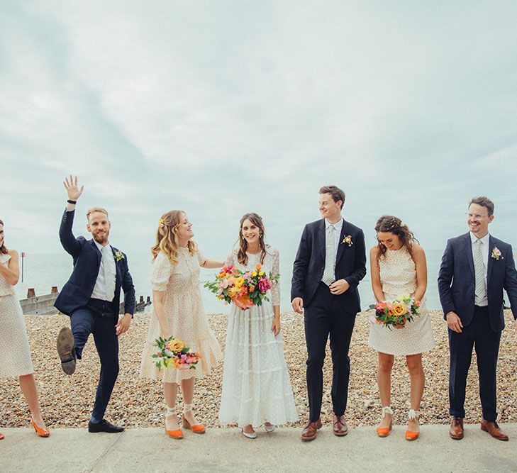 Wedding Party | Bright Coastal Wedding at East Quay Venue in Whitstable | Deborah Grace Photography