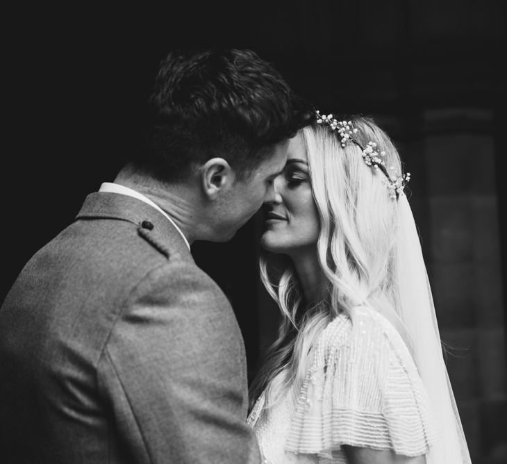 Bride in Eliza Jane Howell Wilma Wedding Dress | Groom in Kilt | The Gibson's Photography | Second Shooter Martin Venherm | White Balloon Films