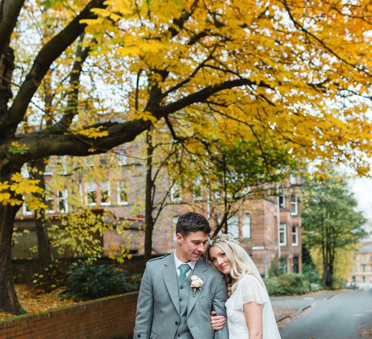 Bride in Eliza Jane Howell Wilma Wedding Dress | Groom in Kilt | The Gibson's Photography | Second Shooter Martin Venherm | White Balloon Films