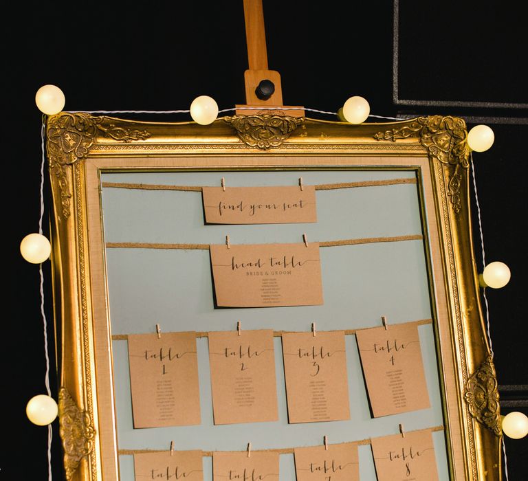 Gold Guilt Frame Table Plan | The Gibson's Photography | Second Shooter Martin Venherm | White Balloon Films