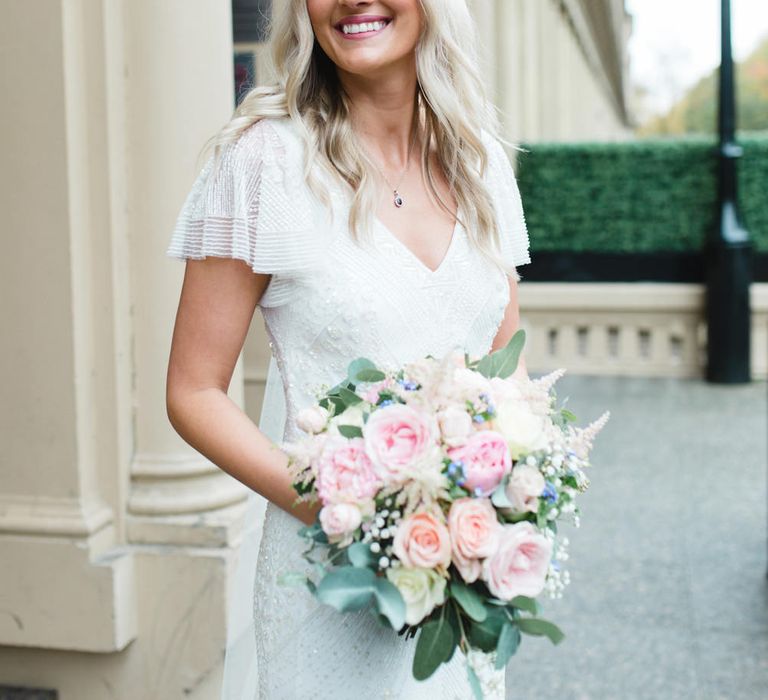 Bride in Eliza Jane Howell Wilma Wedding Dress | The Gibson's Photography | Second Shooter Martin Venherm | White Balloon Films