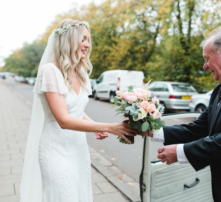 Bride in Eliza Jane Howell Wilma Wedding Dress | The Gibson's Photography | Second Shooter Martin Venherm | White Balloon Films