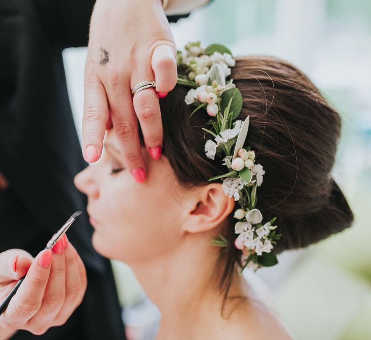 Bride in Delicate Flower Crown