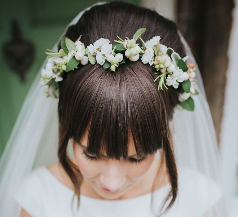 Bride in Delicate Flower Crown