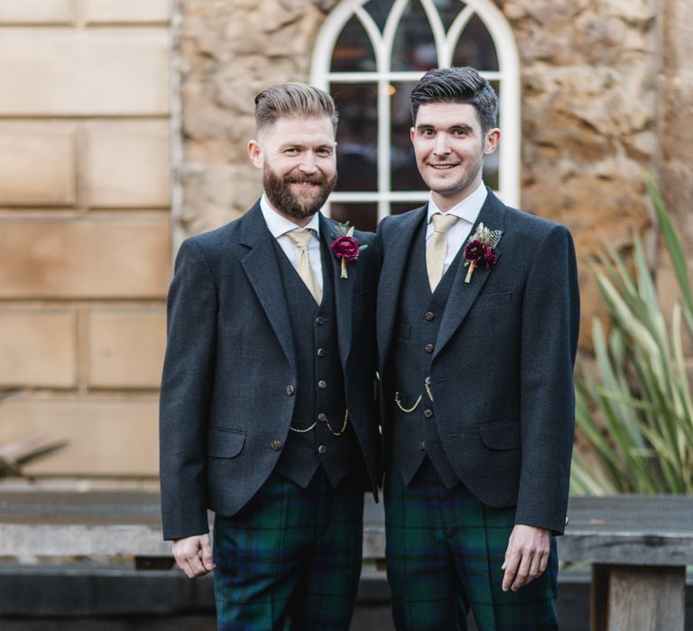 Groom & Groomsmen In Tartan Trousers