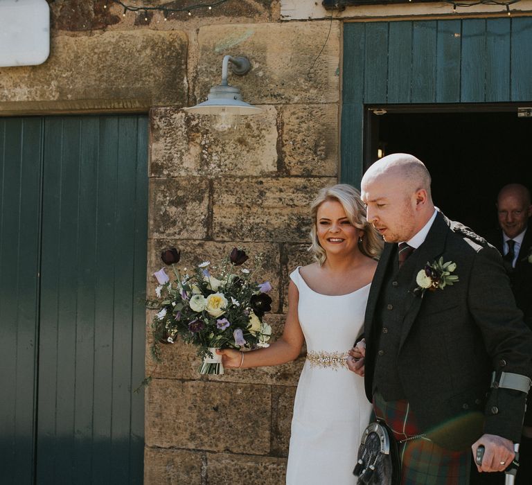 Bride In Suzanne Neville For A Rustic Wedding At The Byre Of Inchyra Scotland With Images From Maureen Du Preez