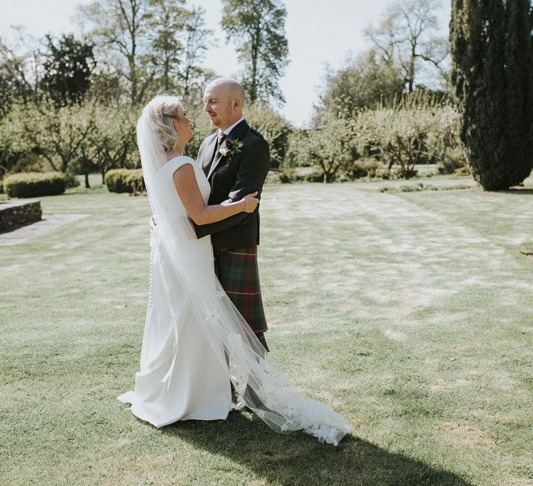 Bride In Suzanne Neville For A Rustic Wedding At The Byre Of Inchyra Scotland With Images From Maureen Du Preez