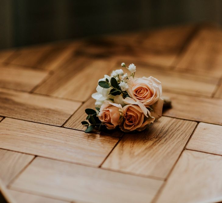 Blush Pink Buttonhole | Benjamin Stuart Photography