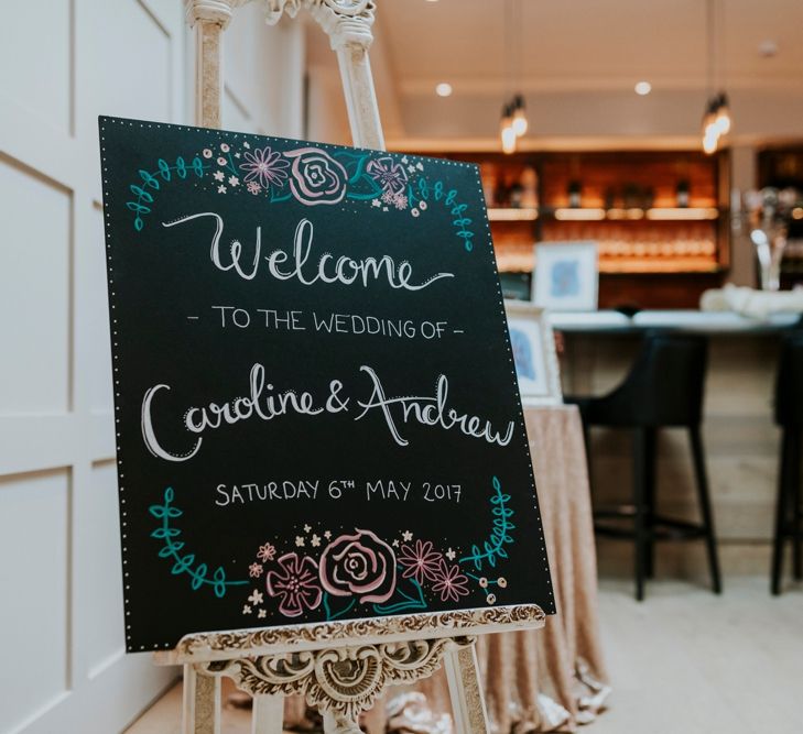 Chalkboard Wedding Sign | Wedding Decor | Coppa Club, Sonning | Benjamin Stuart Photography