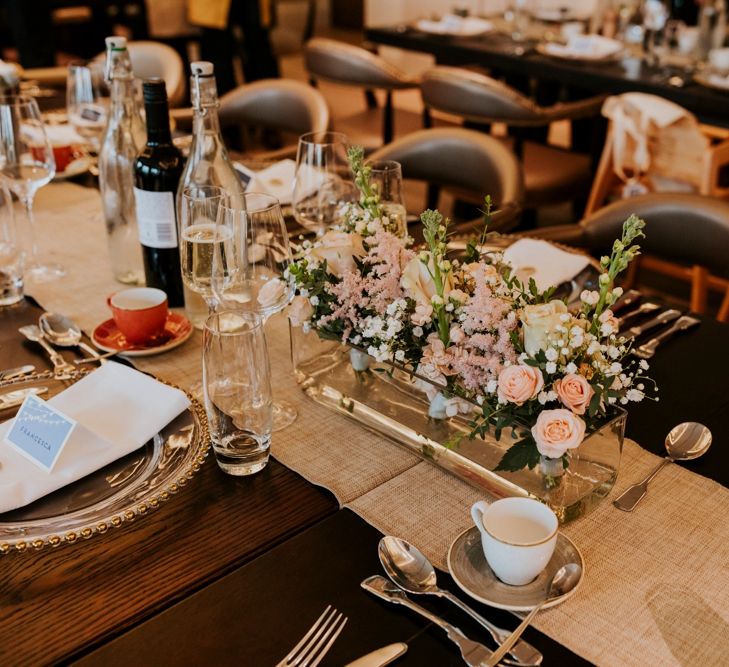 Floral Table Centrepieces | Coppa Club, Sonning Wedding | Benjamin Stuart Photography