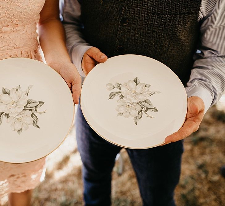 DIY At Home Farm Wedding with Rustic Decor & Wild Flowers | Lace Stella York Wedding Dress | Gloria Byler Photography