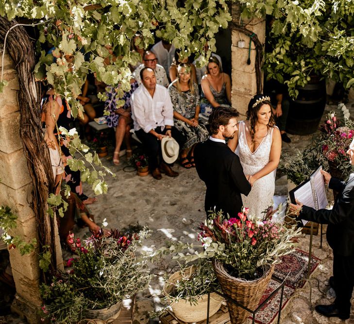 Bohemian Luxe Wedding In Mallorca At Finca Son Bosch With Bride In Made With Love Bridal Gown & Images By Chris & Ruth Photography