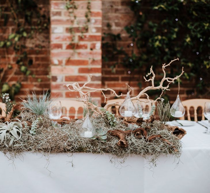 Top Table Wedding Decor | Natural Wedding at Northbrook Park, Surrey | Green Antlers Photography | Gione Da Silva Film