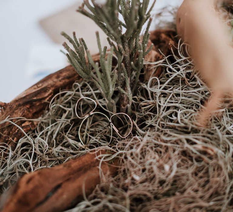 Driftwood & Succulents Centrepiece | Natural Wedding at Northbrook Park, Surrey | Green Antlers Photography | Gione Da Silva Film