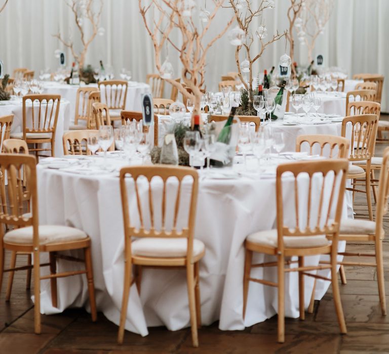 Table Scape with Driftwood & Succulents Centrepiece | Natural Wedding at Northbrook Park, Surrey | Green Antlers Photography | Gione Da Silva Film