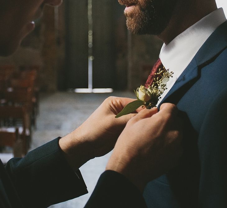 Rustic Buttonhole For Groom & Groomsmen