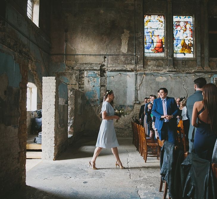 Bridesmaids In Baby Blue Dresses