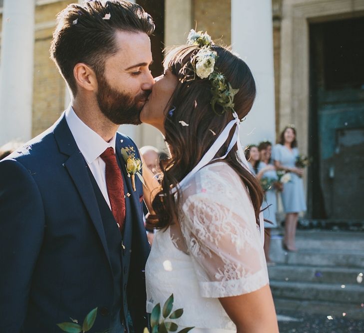 Bride In Charlie Brear Wedding Dress