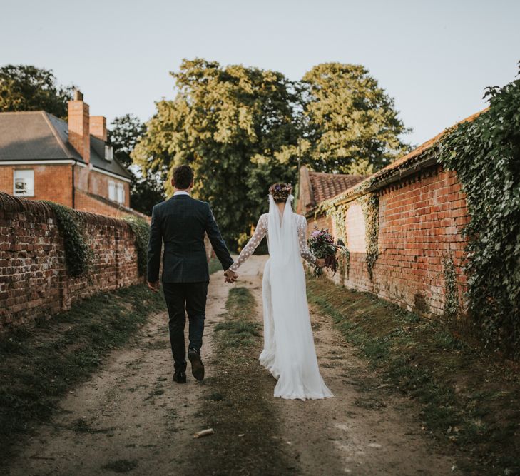 Bride in Katya Katya Gown | Groom in Ted Baker Suit | Fishley Hall Rustic Barn Wedding | Darina Stoda Photography