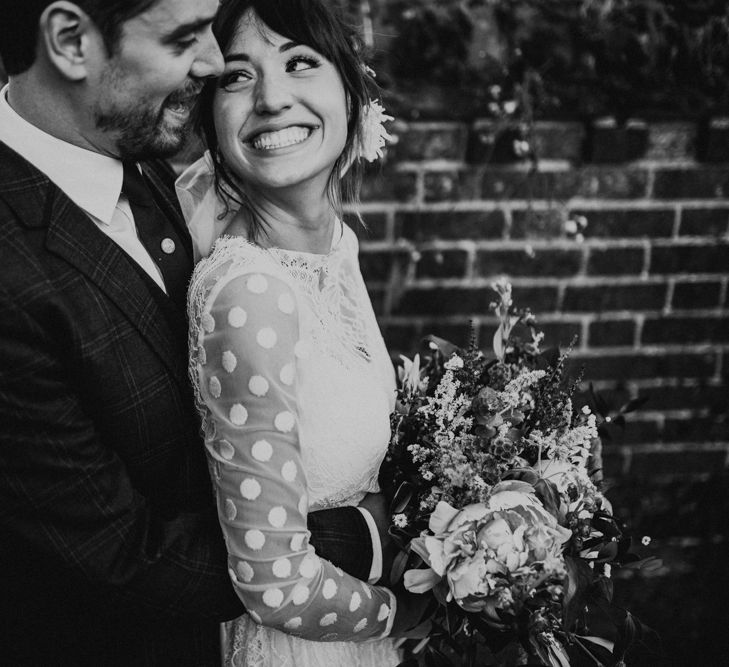 Bride in Katya Katya Gown | Groom in Ted Baker Suit | Fishley Hall Rustic Barn Wedding | Darina Stoda Photography