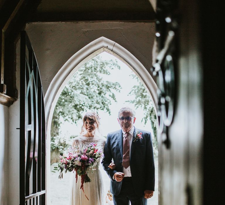 Bride in Katya Katya Gown | Fishley Hall Rustic Barn Wedding | Darina Stoda Photography