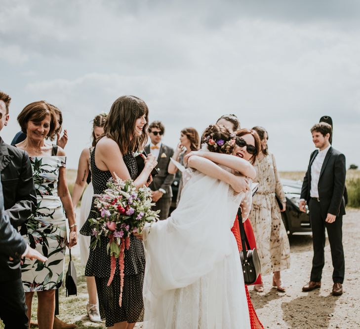 Bride in Katya Katya Gown | Fishley Hall Rustic Barn Wedding | Darina Stoda Photography