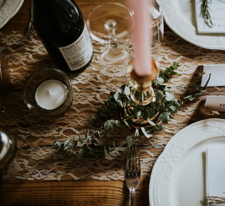 Place Setting | Fishley Hall Rustic Barn Wedding | Darina Stoda Photography