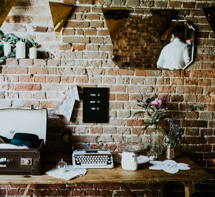 Polaroid Guest Book Station | Fishley Hall Rustic Barn Wedding | Darina Stoda Photography