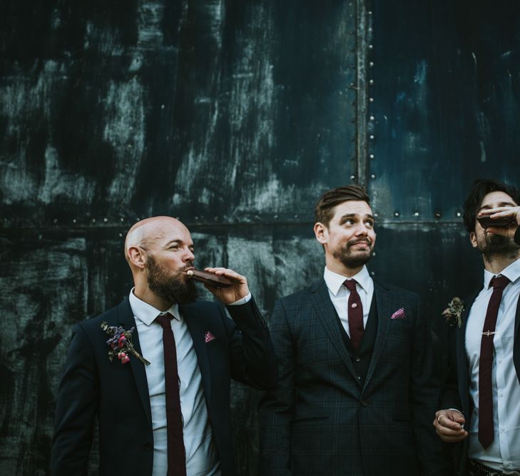 Groom in Ted Baker Suit | Fishley Hall Rustic Barn Wedding | Darina Stoda Photography