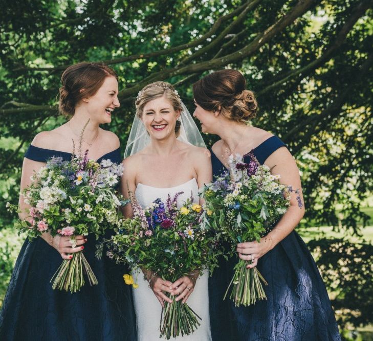 Bridesmaids In Navy Coast Dresses