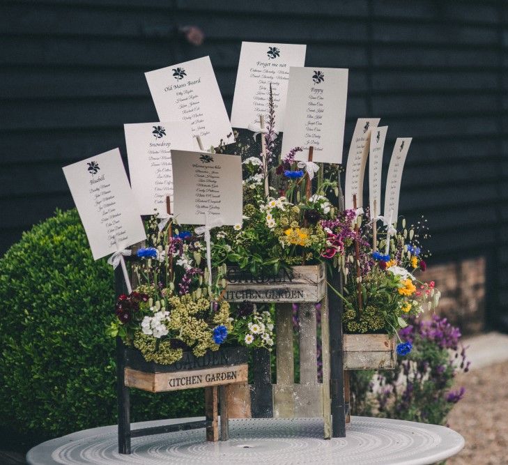 Wooden Palette & Wildflower Table Plan