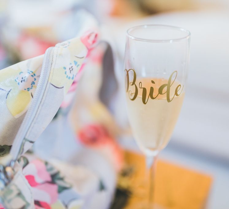 Bride Champagne Glass For Morning Of The Wedding