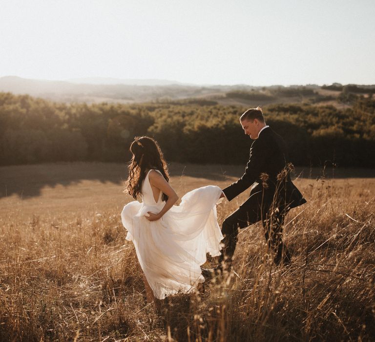 Elegant Destination Wedding In Tuscany At San Galgano Abbey With Bride In Bespoke Dress By Madame Paulette With Images From James Frost Photography