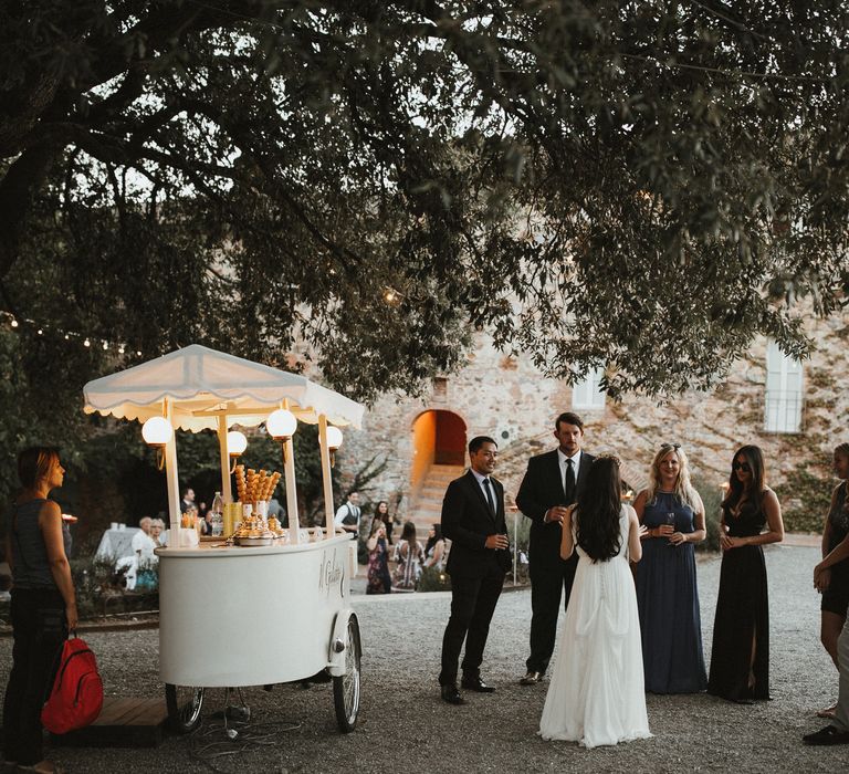 Gelato Van For Tuscany Destination Wedding // Elegant Destination Wedding In Tuscany At San Galgano Abbey With Bride In Bespoke Dress By Madame Paulette With Images From James Frost Photography